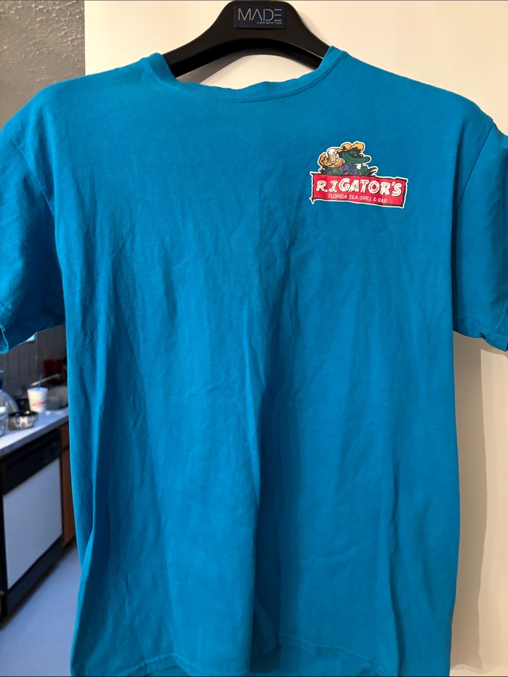 Gildan Bright Turquoise Short-Sleeve Tee with R.I. Gator Logo